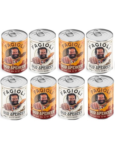 Fagioli alla Bud Spencer - 4 Barattoli ORIGINAL e 4 Barattoli NERI TEX MEX da 400gr